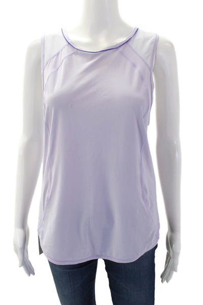 Lululemon Womens Sheer Panel Cut Out Pullover Activewear Tank Top Purple Size 4