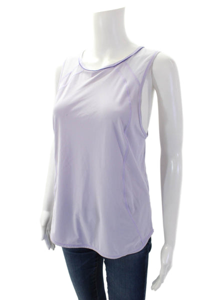 Lululemon Womens Sheer Panel Cut Out Pullover Activewear Tank Top Purple Size 4