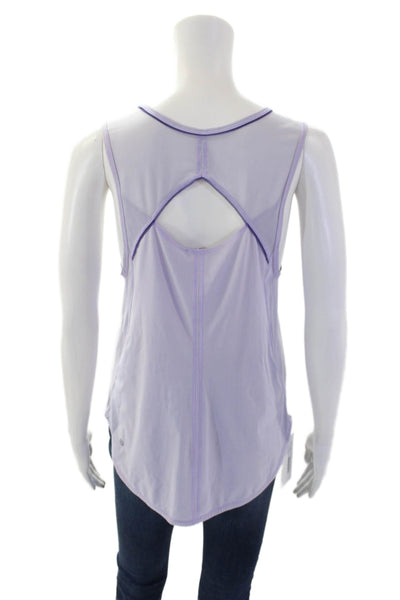 Lululemon Womens Sheer Panel Cut Out Pullover Activewear Tank Top Purple Size 4