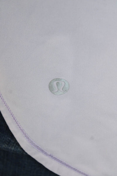 Lululemon Womens Sheer Panel Cut Out Pullover Activewear Tank Top Purple Size 4
