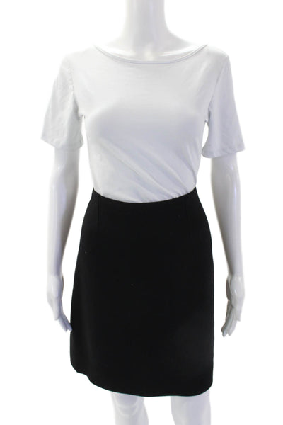 Moschino Cheap & Chic Womens Wool Zippered Straight Mini Skirt Black Size 10