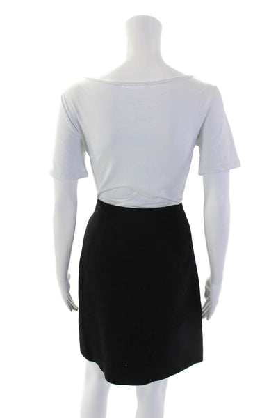 Moschino Cheap & Chic Womens Wool Zippered Straight Mini Skirt Black Size 10