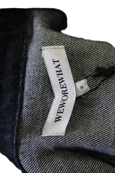 Weworewhat Womens Cotton Long Sleeve Button Denim Jacket Blue Size S