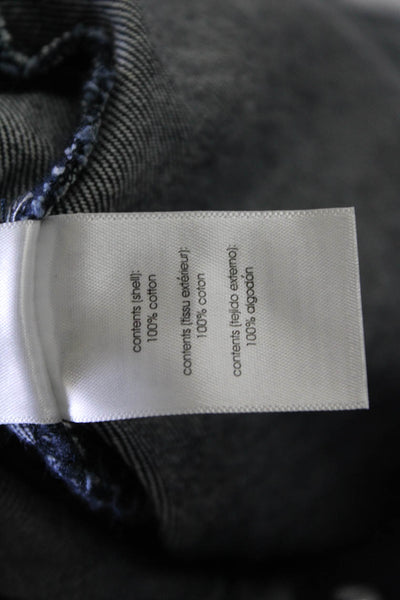 Weworewhat Womens Cotton Long Sleeve Button Denim Jacket Blue Size S