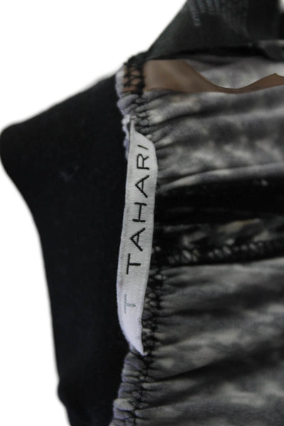 Elie Tahari Womens Elastic Waistband Cuff Bottom Animal Print Pants Black Size X