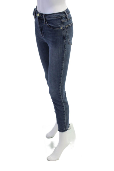 Frame Womens Cotton Zip Button Straight Leg Denim Jeans Blue Size 26