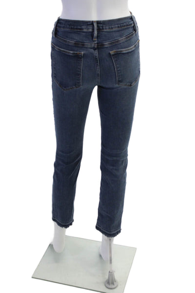 Frame Womens Cotton Zip Button Straight Leg Denim Jeans Blue Size 26