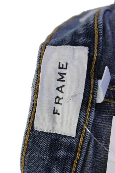 Frame Womens Cotton Zip Button Straight Leg Denim Jeans Blue Size 26