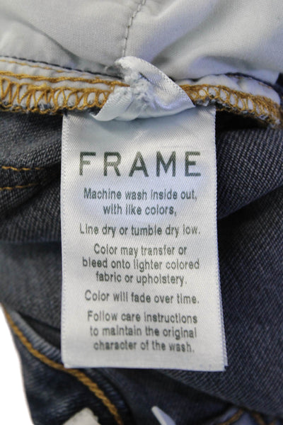 Frame Womens Cotton Zip Button Straight Leg Denim Jeans Blue Size 26