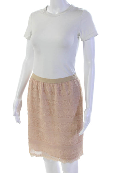 BCBG Max Azria Womens Floral Straight Stretch Mini Skirt Pink Size S