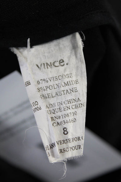 Vince Womens Zippered Mid-Rise Casual Pull-On Skinny Pants Black Size 8