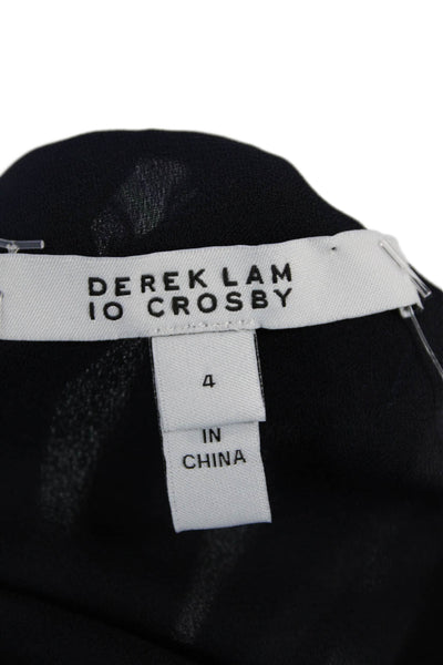 Derek Lam 10 Crosby Women's Sleeveless Asymmetrical Silk Blouse Striped Size 4
