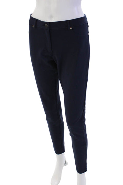J. Mclaughlin Women's Button Closure Straight Leg Pants Navy Blue Size 8