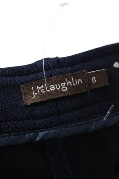 J. Mclaughlin Women's Button Closure Straight Leg Pants Navy Blue Size 8