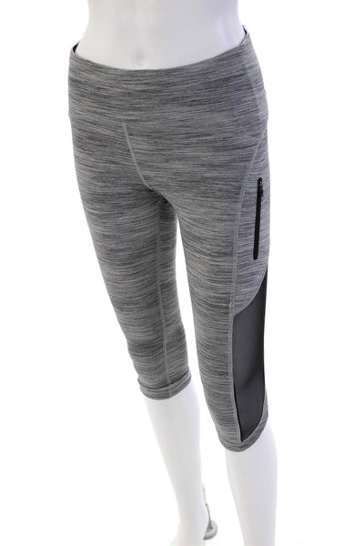 Lululemon Womens High Rise Zip Pocket Cropped Leggings Gray Size 6