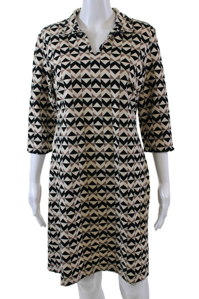 J. Mclaughlin Womens Textured Long Sleeve Colorblock Dress White Size M
