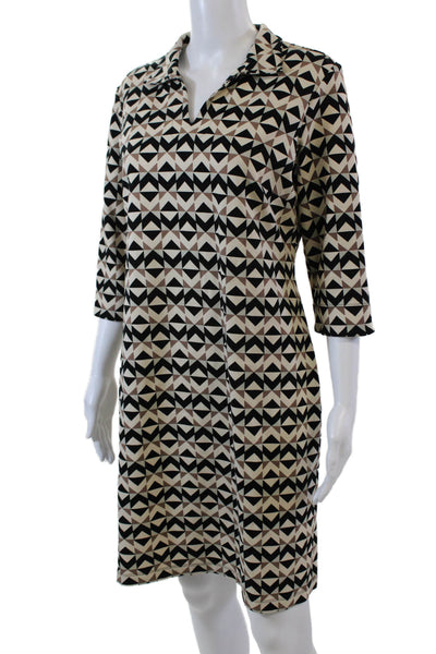 J. Mclaughlin Womens Textured Long Sleeve Colorblock Dress White Size M