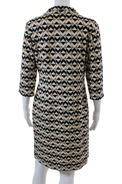 J. Mclaughlin Womens Textured Long Sleeve Colorblock Dress White Size M