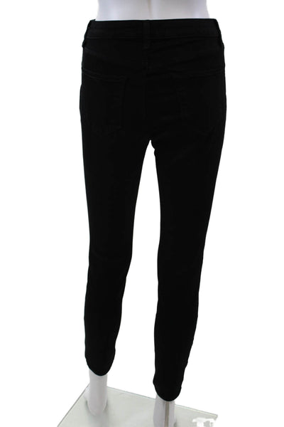 L Agence Womens Margot High Rise Skinny Ankle Jeans Black Cotton Size 26