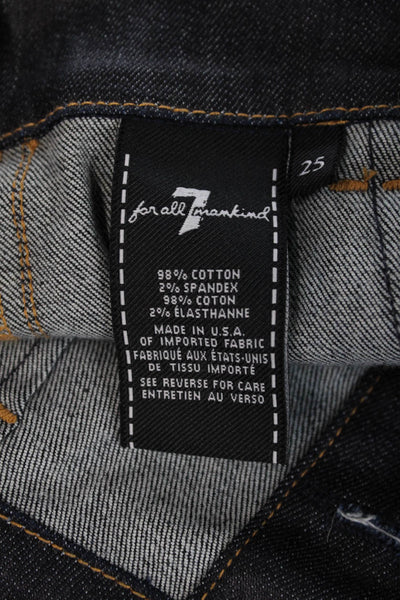 7 For All Mankind Womens Cotton Pencil Button-Down Denim Skirt Blue Size 25