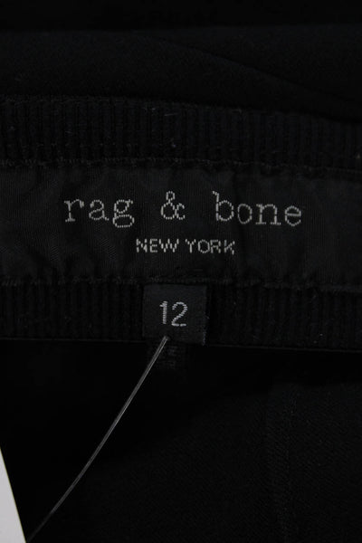 Rag & Bone Womens High Waisted Back Zippered Skinny Leg Pants Black Size 12