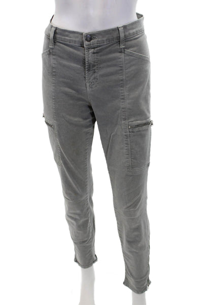 J Brand Womens Cotton Zippered Ankle Detail Skinny Jeans Light Gray Size 31