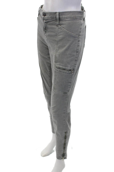 J Brand Womens Cotton Zippered Ankle Detail Skinny Jeans Light Gray Size 31