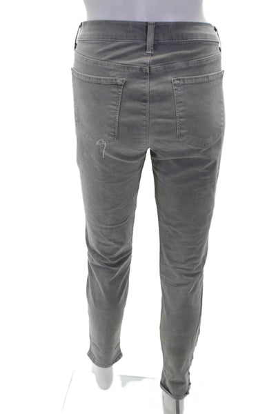 J Brand Womens Cotton Zippered Ankle Detail Skinny Jeans Light Gray Size 31