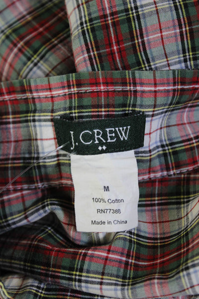 J Crew Womens Cotton Long Sleeve Plaid Button Down Shirt Red Multi Size M