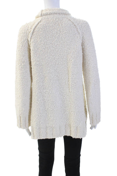 Moth Anthropologie Womens Cotton Long Sleeve Mock Neck Sweater White Size S