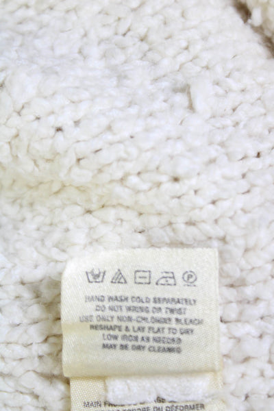 Moth Anthropologie Womens Cotton Long Sleeve Mock Neck Sweater White Size S