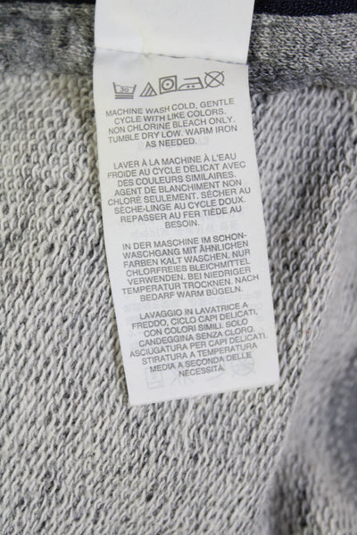 J Crew Womens Cotton Long Sleeve Zip Hem T Shirt Gray Size S
