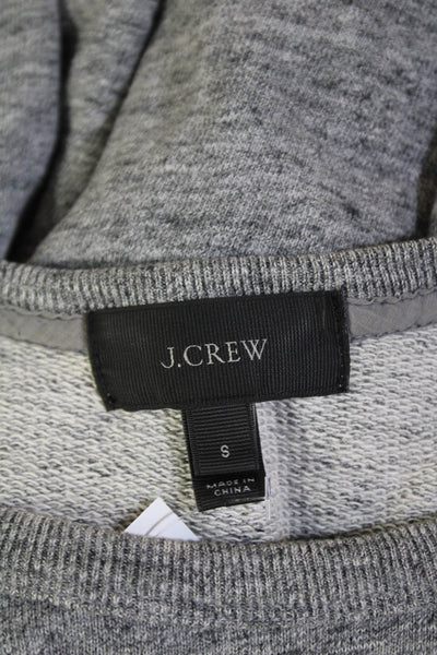 J Crew Womens Cotton Long Sleeve Zip Hem T Shirt Gray Size S