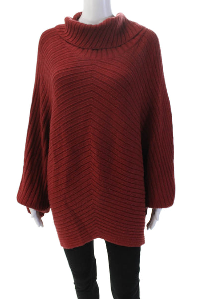 Moth Womens Long Sleeve Ribbed Turtleneck Sweater Red Size XL