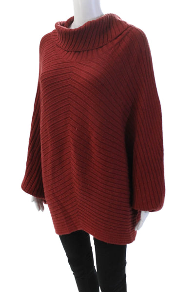 Moth Womens Long Sleeve Ribbed Turtleneck Sweater Red Size XL