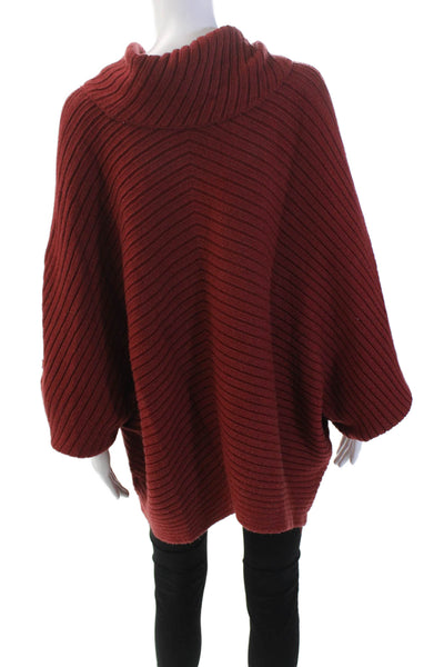 Moth Womens Long Sleeve Ribbed Turtleneck Sweater Red Size XL