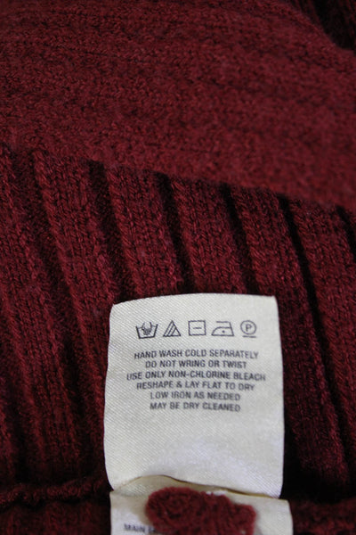 Moth Womens Long Sleeve Ribbed Turtleneck Sweater Red Size XL
