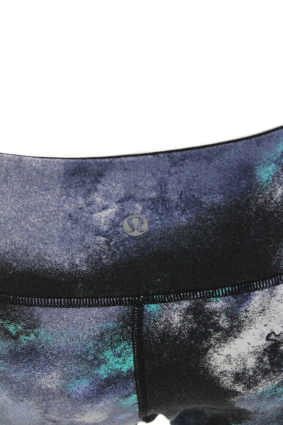 Lululemon Womens Abstract Print Cropped Activewear Leggings Blue Multi Size 6
