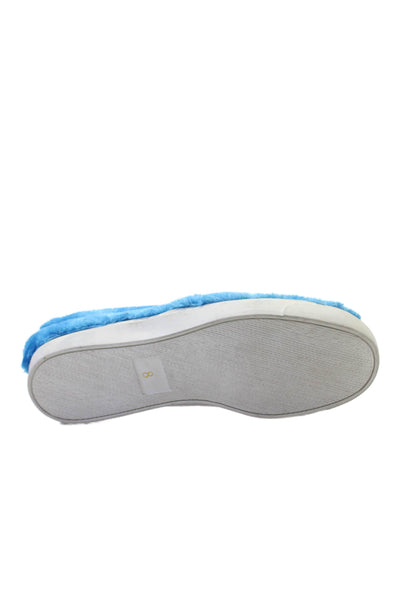 Havana Last Jeffrey Campbell Women's Round Toe Fuzy Slip-On Shoes Blue Size 8