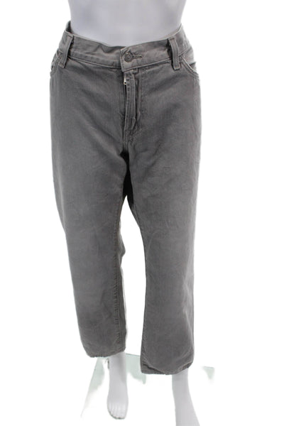 7 For All Mankind Womens Cotton Mid Rise Wide Legged Jeans Light Gray Size 38