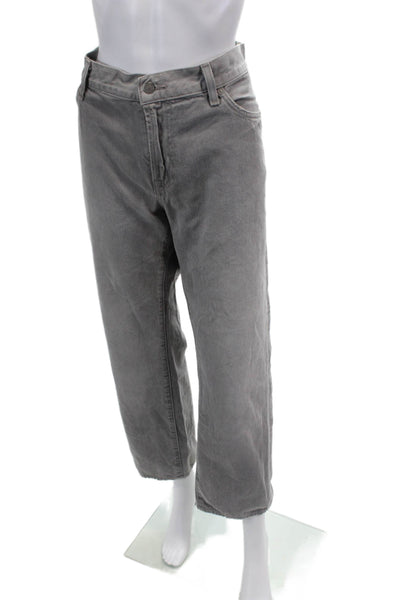 7 For All Mankind Womens Cotton Mid Rise Wide Legged Jeans Light Gray Size 38