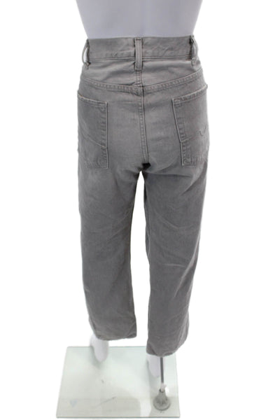 7 For All Mankind Womens Cotton Mid Rise Wide Legged Jeans Light Gray Size 38