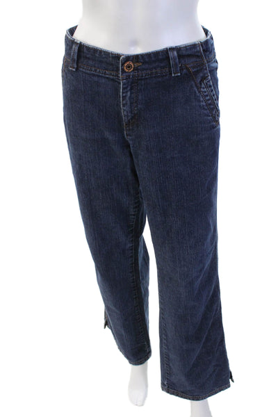 DKNY Jeans Womens Cotton Pocketed  Wide Legged Casual Jeans Blue Size 12