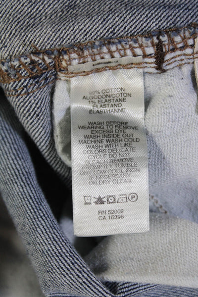 DKNY Jeans Womens Cotton Pocketed  Wide Legged Casual Jeans Blue Size 12