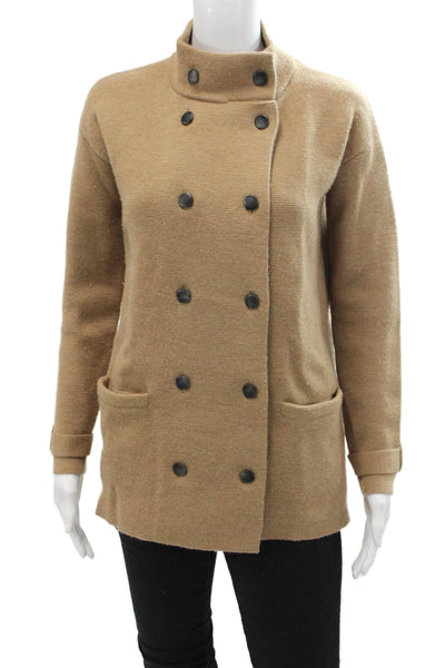 J Crew Womens Merino Wool Double Breasted Cardigan Beige Size XXS