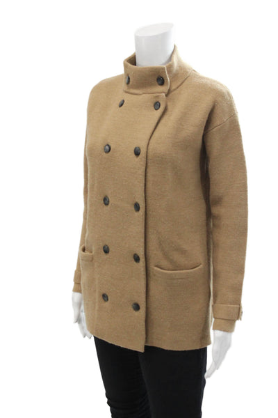 J Crew Womens Merino Wool Double Breasted Cardigan Beige Size XXS