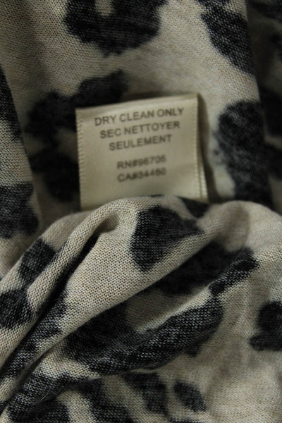 Rebecca Taylor Womens Leopard Print V Neck Camisole Top Gray Size S