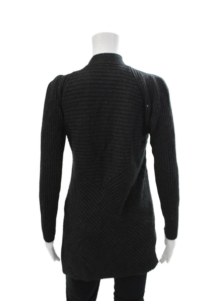 Eileen Fisher Womens Merino Wool Open Front Cardigan Gray Size S