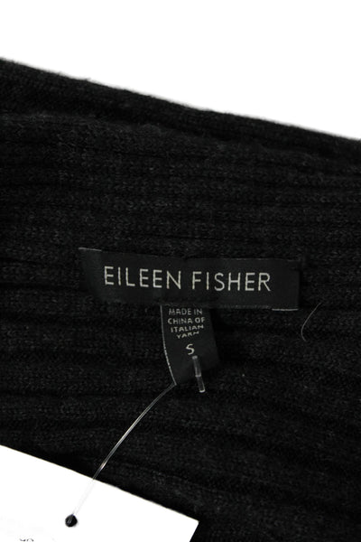 Eileen Fisher Womens Merino Wool Open Front Cardigan Gray Size S