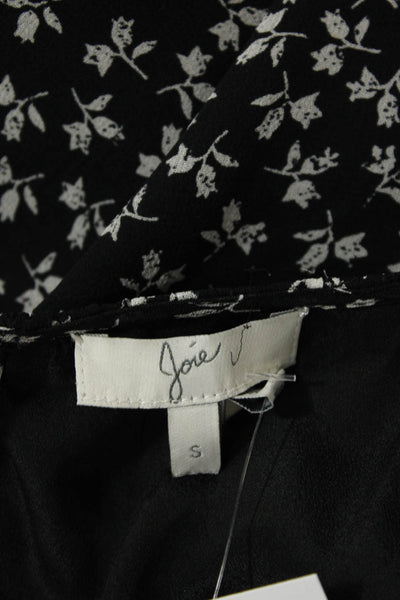 Joie Womens Silk Floral Print Smocked Waist Blouson Dress Black Size S